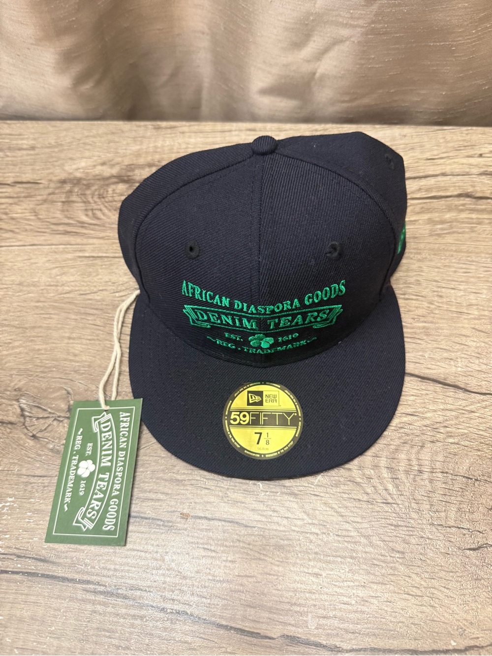 Denim Tears x New Era Navy Blue Fitted Hat African Dispora Goods 59Fifty 7 1/8